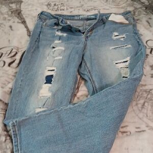 NOBO Women's Distressed Light Blue Boyfriend Jeans